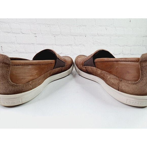 ECCO Slip On Loafers Brown Suede Leather Danish Design Sneakers Mens Size 12 - Picture 5 of 7